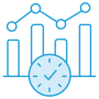 Data driven culture blue icon