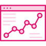 Data sharing tools pink icon