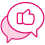 Discover critical audiences pink icon