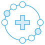 Seamless shoppable experience blue icon