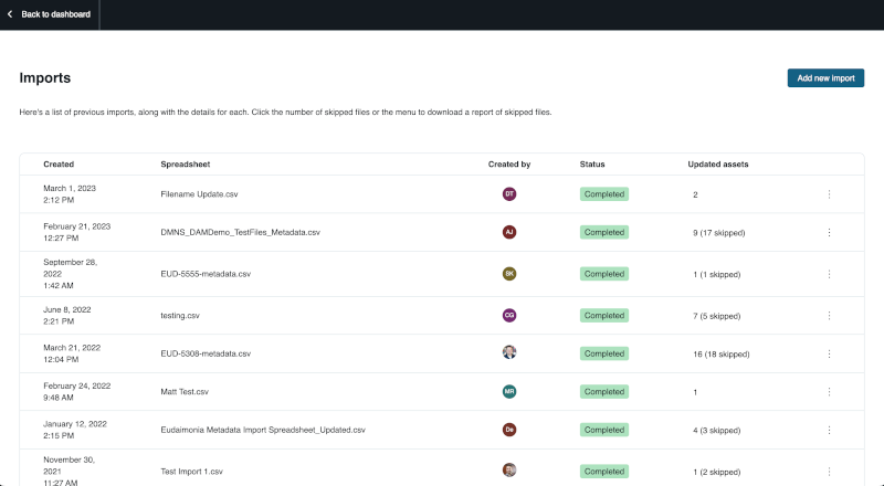 DAM - Metadata Import Tool