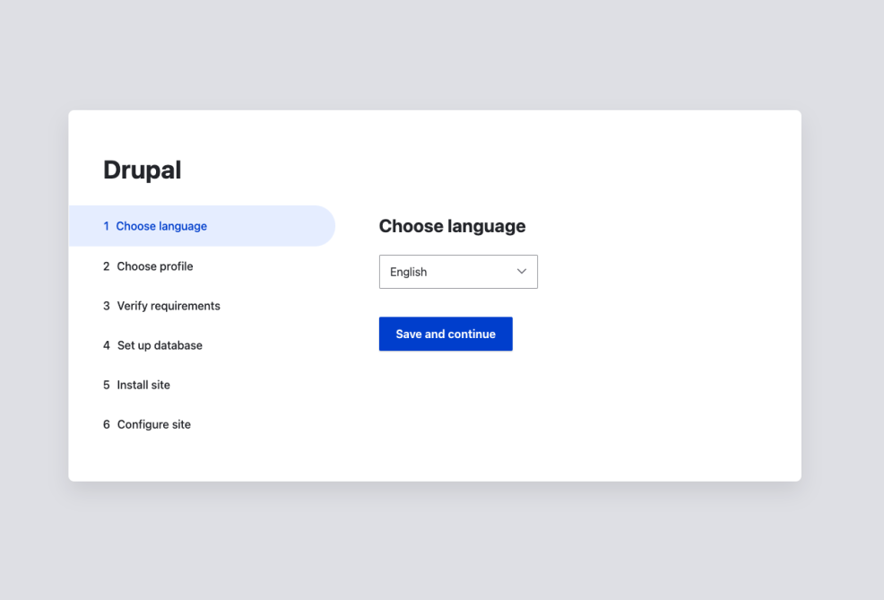 Drupal Install Screen