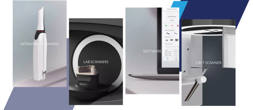 Four images of 3Shape scanners and software